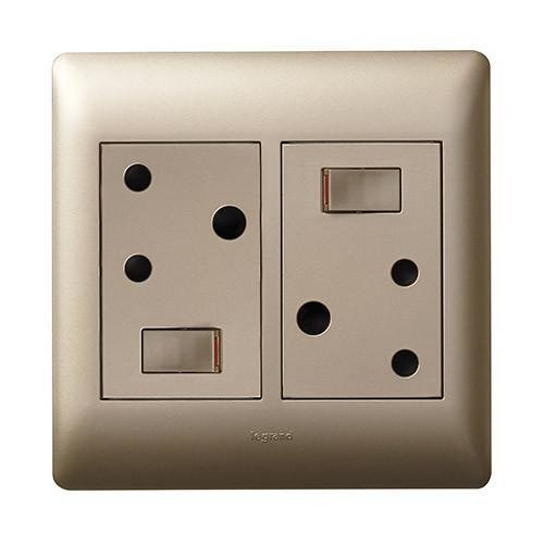Double Switched Socket - Champagne - PY044CHA